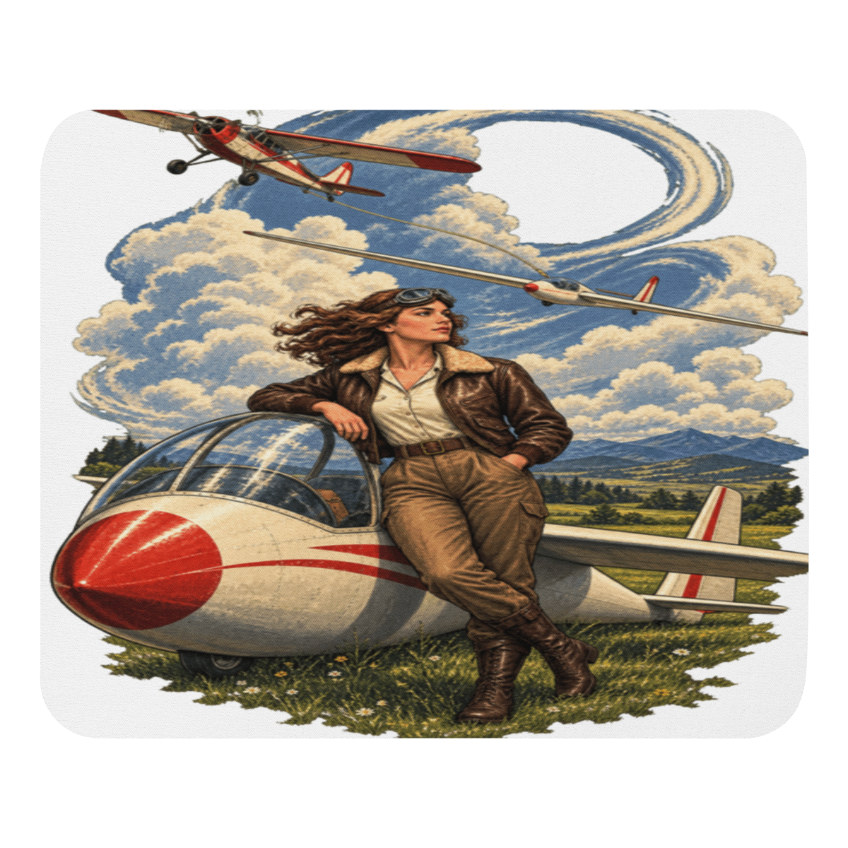 Vintage Aviation Pin-Up Edition 36 Mouse Pad — front view