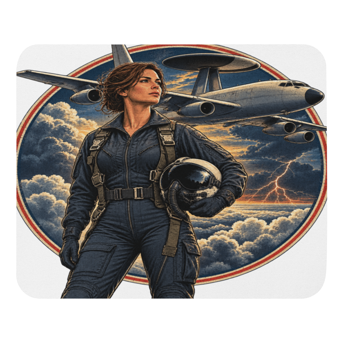 Vintage Aviation Pin-Up Edition 34 Mouse Pad — front view