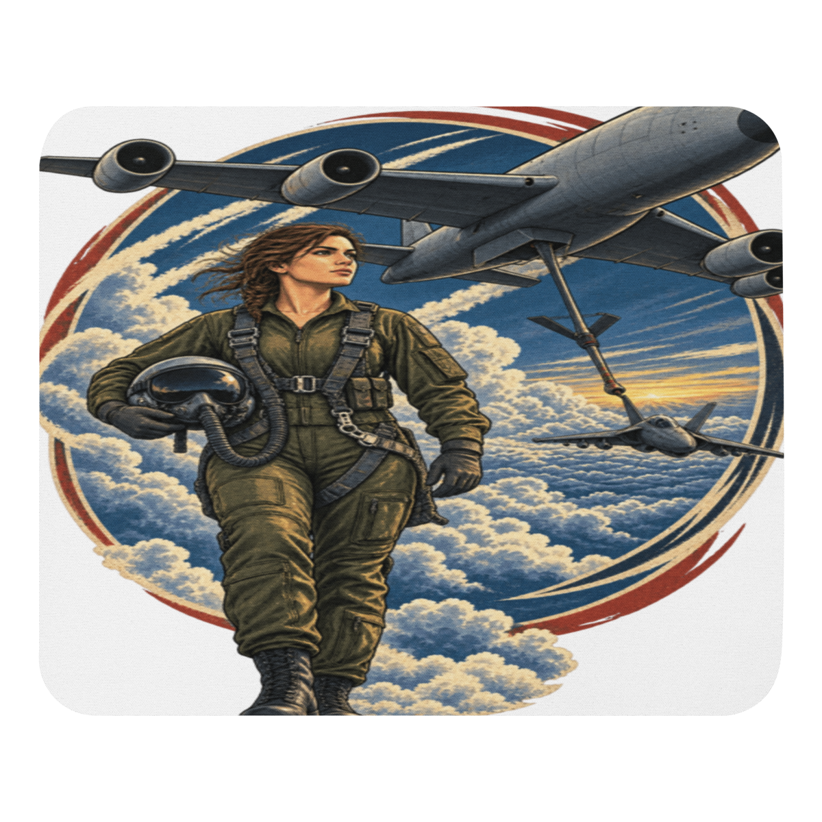 Vintage Aviation Pin-Up Edition 02 Mouse Pad — front view