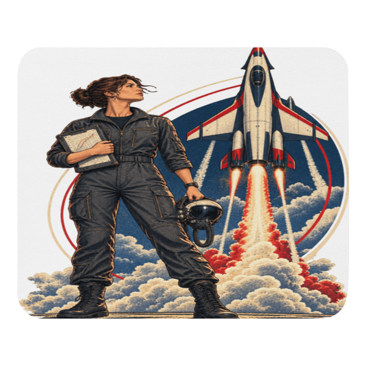 Vintage Aviation Pin-Up Edition 10 Mouse Pad — front view