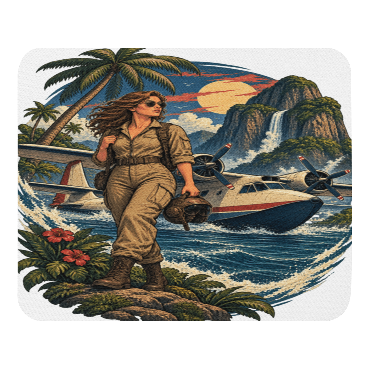 Vintage Aviation Pin-Up Edition 12 Mouse Pad — front view