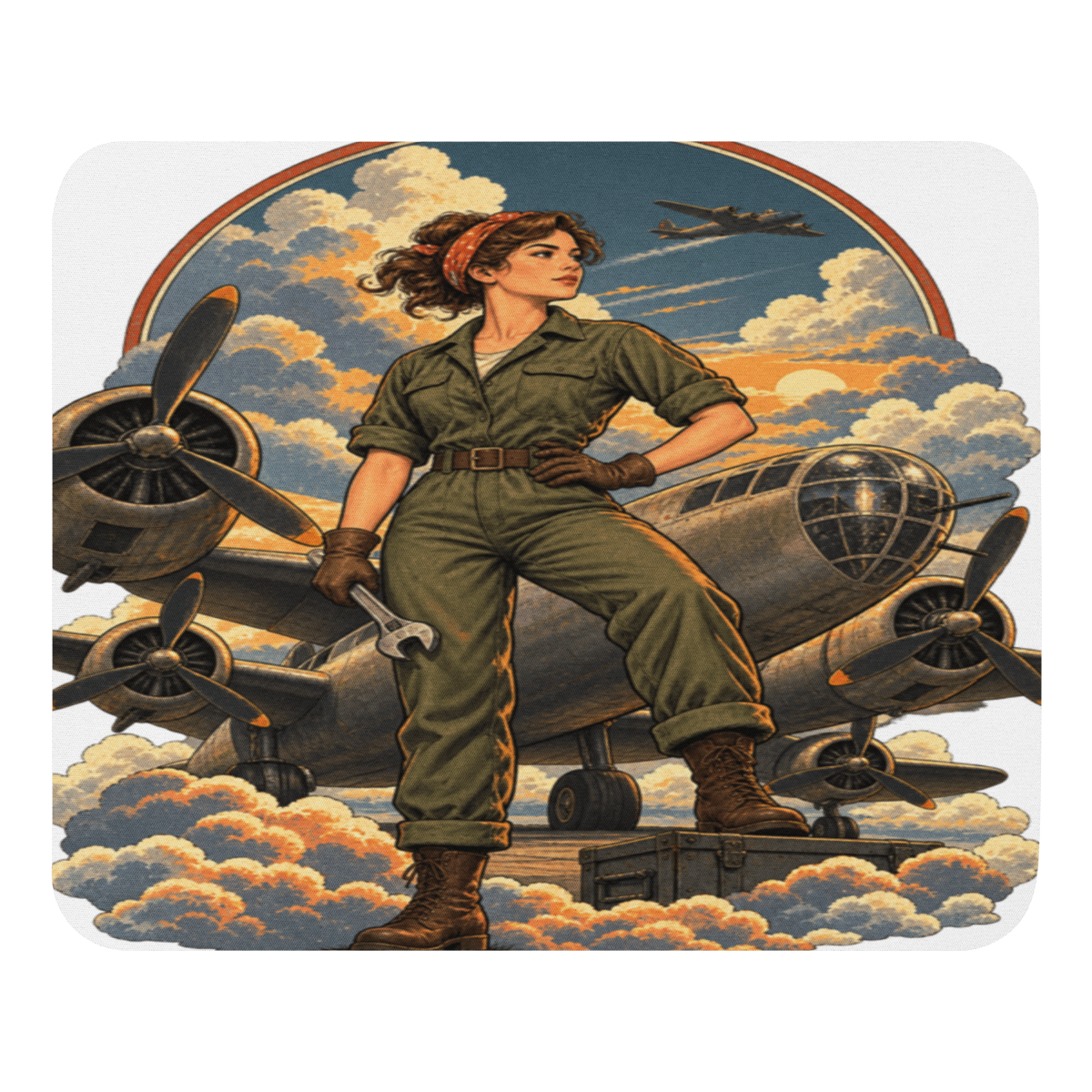 Vintage Aviation Pin-Up Edition 16 Mouse Pad — front view