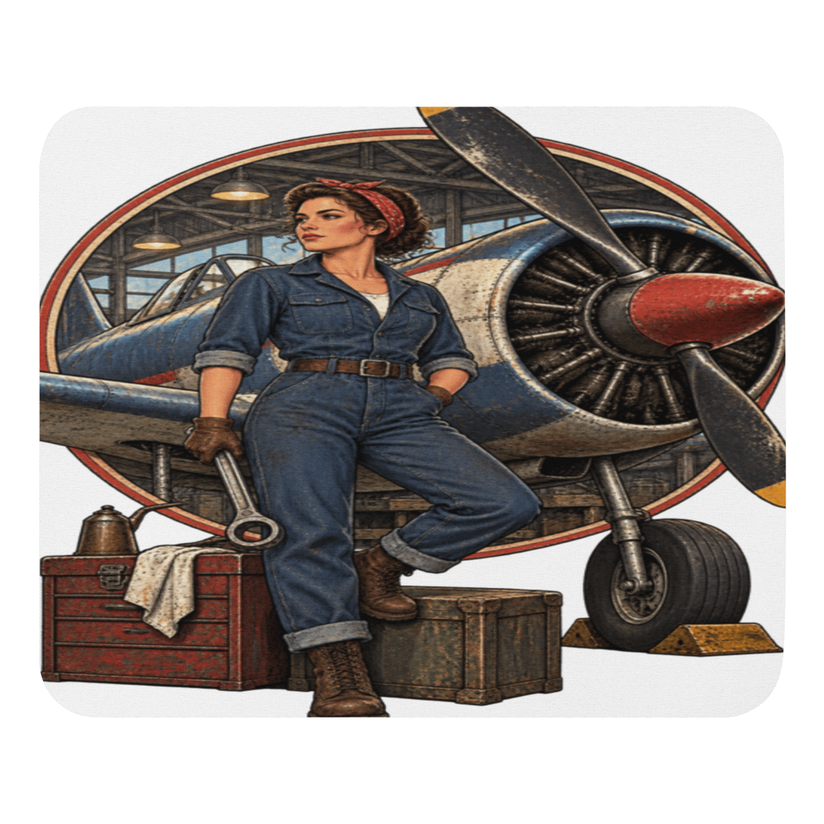 Vintage Aviation Pin-Up Edition 17 Mouse Pad — front view
