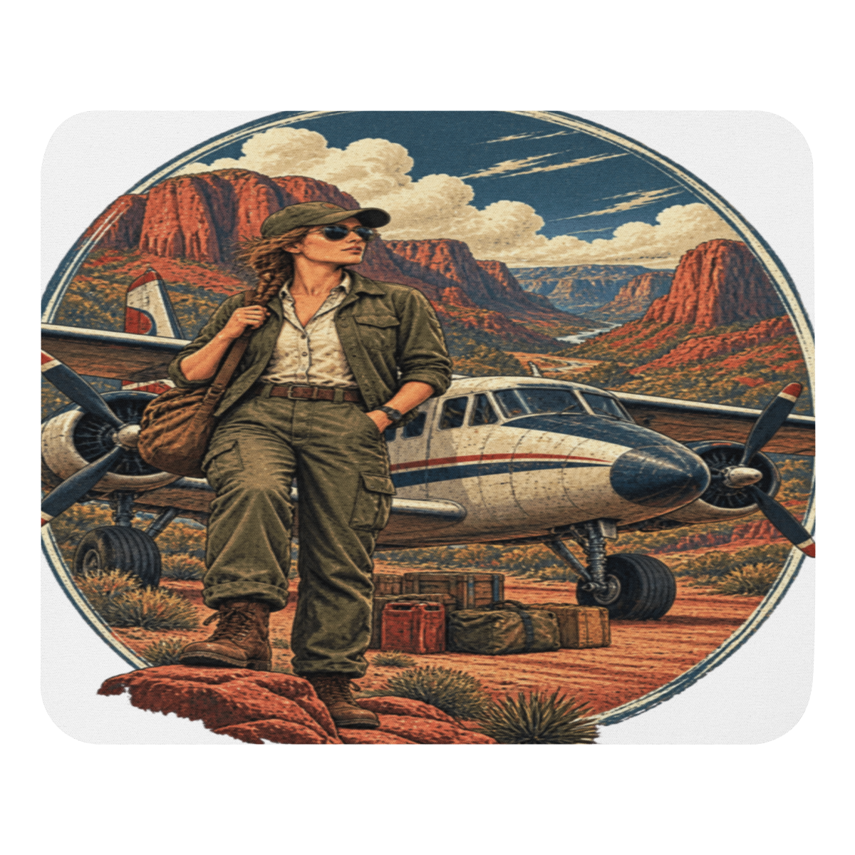 Vintage Aviation Pin-Up Edition 18 Mouse Pad — front view