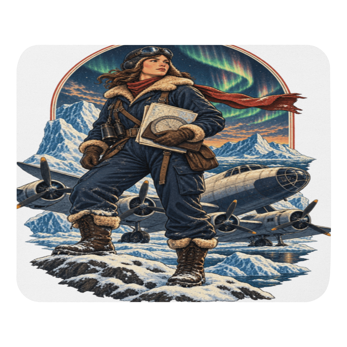 Vintage Aviation Pin-Up Edition 19 Mouse Pad — front view