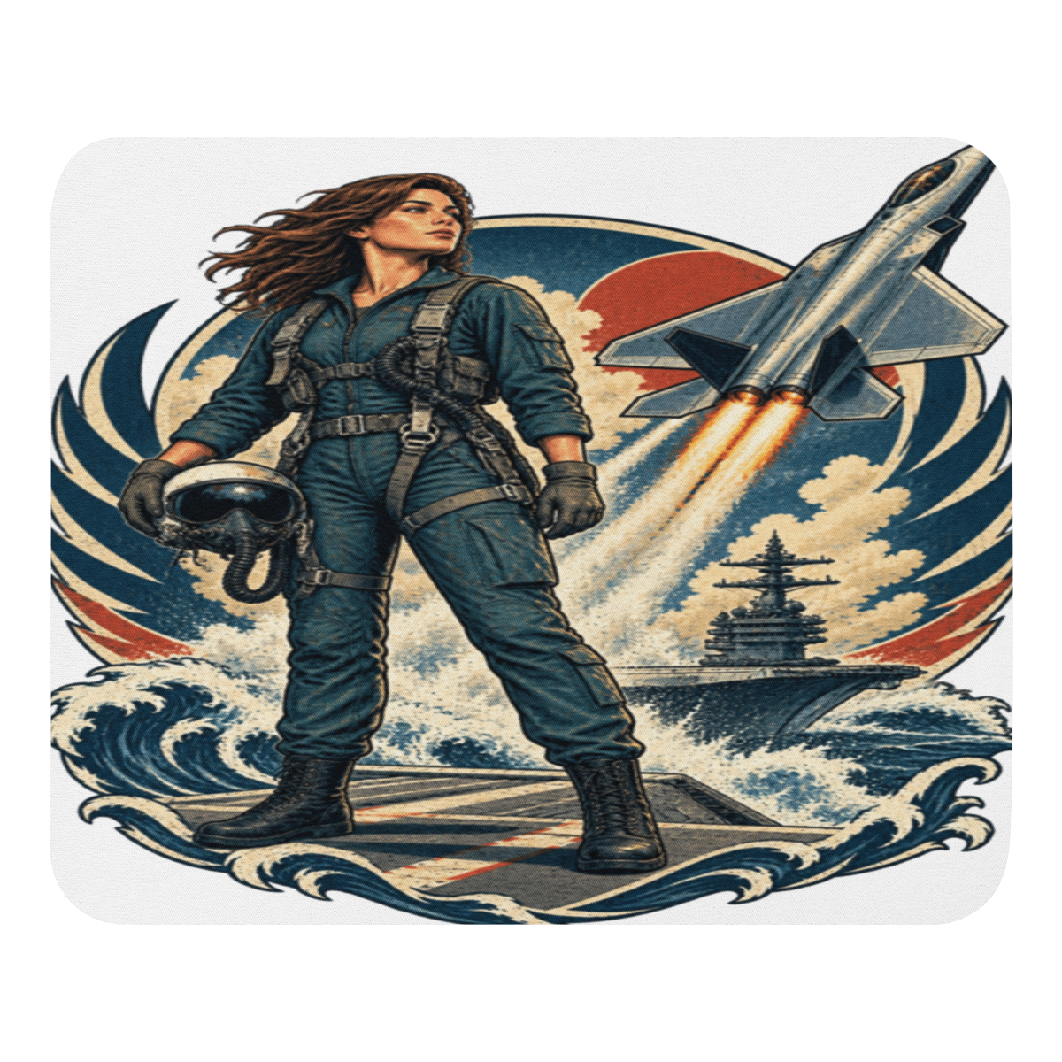 Vintage Aviation Pin-Up Edition 25 Mouse Pad — front view