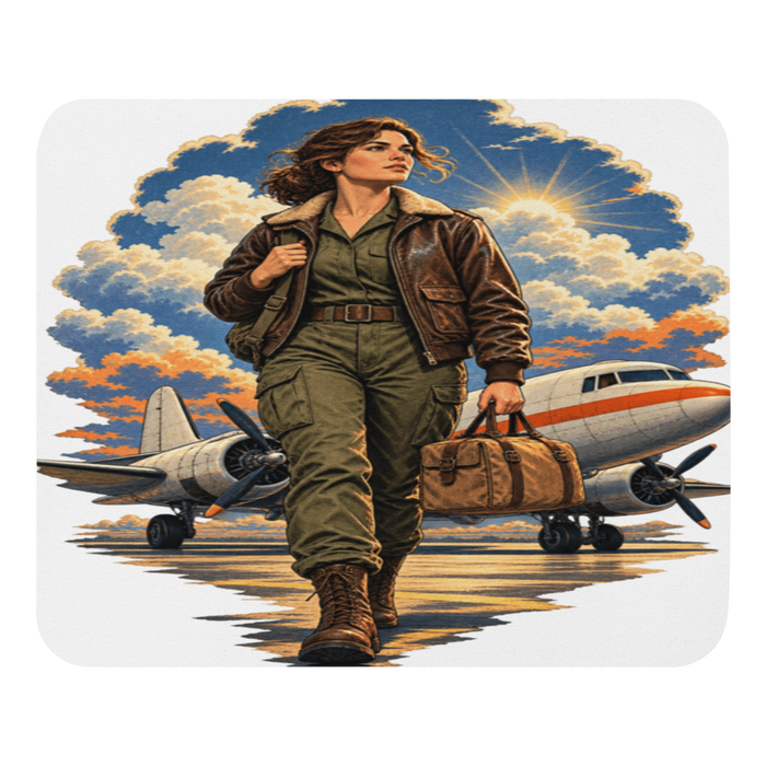 Vintage Aviation Pin-Up T-Shirt – Edition 33 Mouse Pad product mockup