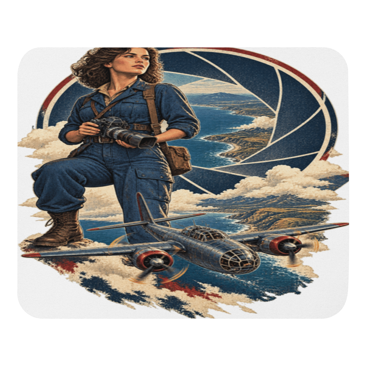 Vintage Aviation Pin-Up T-Shirt – Edition 37 Mouse Pad product mockup