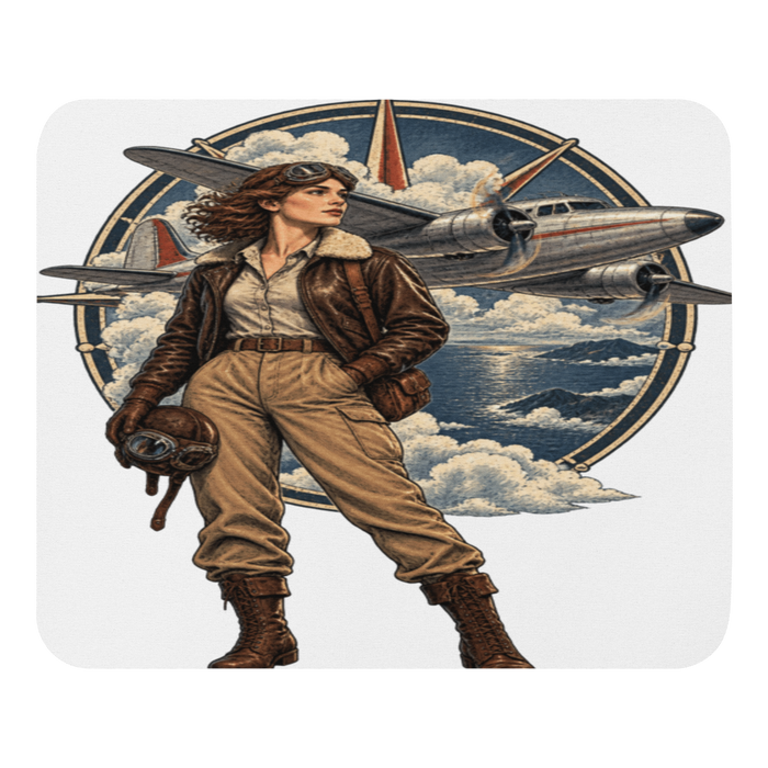 Vintage Aviation Pin-Up T-Shirt – Edition 38 Mouse Pad product mockup