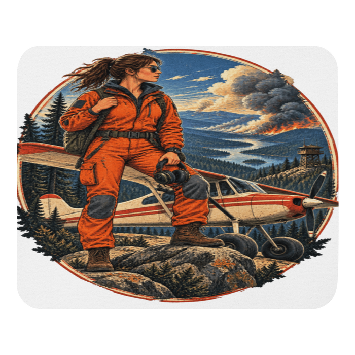 Vintage Aviation Pin-Up T-Shirt – Edition 38 Dark Colors Mouse Pad product mockup