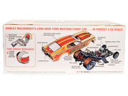 MPC1001 Shirley Muldowney Long-Nose Ford Mustang Funny Car 1:25 model kit - Box side showing kit features