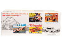 MPC1001 Shirley Muldowney Long-Nose Ford Mustang Funny Car 1:25 model kit - Box side showing other separately sold MPC kits