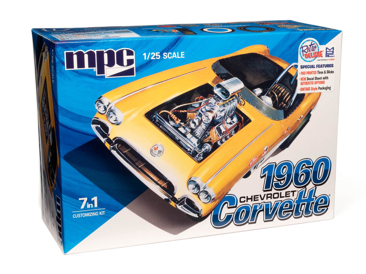 MPC1002 1/25 1960 Chevrolet Corvette 7-in-1 model kit — retail box front