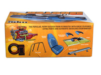 MPC1006 1972 Plymouth Duster 1:25 model kit box side showing kit features