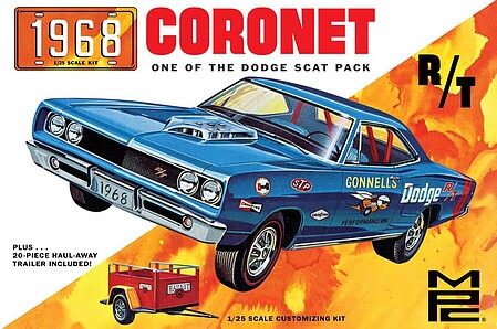 MPC 1/25 1968 Dodge Coronet & Trailer Model Kit – 975