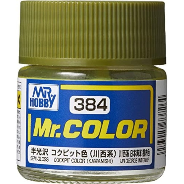 Mr. Hobby Mr. Color C384 Cockpit Color (Kawanishi) 10 ml paint jar.