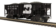 MTH 20-96843 O scale Burlington Northern 70-ton three-bay hopper with load, manufacturer model view