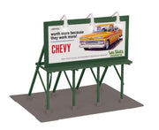 MTH 30-90746 O scale Lou Glutz Motors lighted billboard with vintage Chevrolet truck advertising