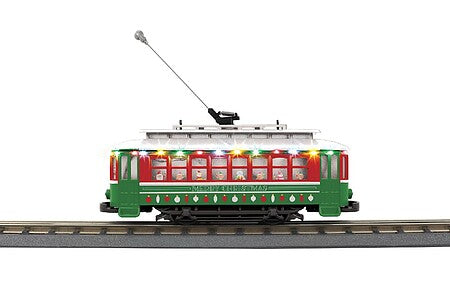 MTH Electric Trains O Christmas Bump-n-Go Trolley w/LED Lights #305266 product image