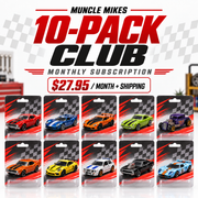 Muncle Mikes 10-Pack Club monthly subscription with ten new carded die-cast cars, $27.95 per month plus shipping