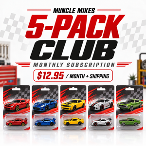 Muncle Mikes 5-Pack Club monthly subscription with five new carded die-cast cars, $12.95 per month plus shipping