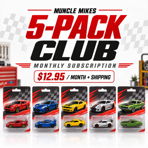 Muncle Mikes 5-Pack Club monthly subscription with five new carded die-cast cars, $12.95 per month plus shipping