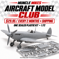 Muncle Mikes Aircraft Model Club — one 1:72 plastic aircraft kit every two months, $29.95 plus shipping; illustrative model