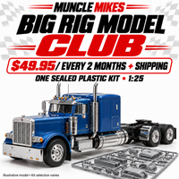 Muncle Mikes Big Rig Model Club — one 1:25 plastic truck kit every two months, $49.95 plus shipping; illustrative model