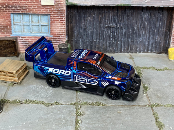 Ford Performance SuperVan 4 blue custom Hot Wheels with black wheels and rubber tires