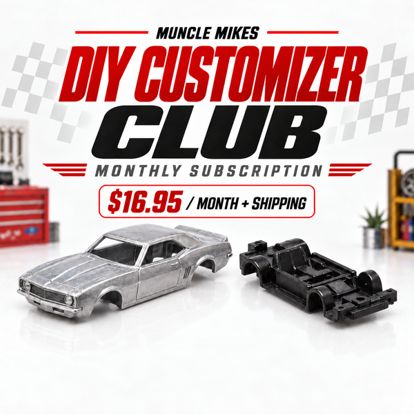 Muncle Mikes DIY Customizer Club with raw diecast body and chassis; wheels, tires, axles and tools not included