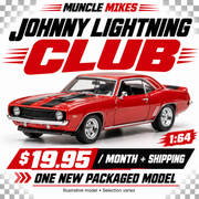 Muncle Mikes Johnny Lightning 1:64 Club — one packaged diecast model monthly; illustration, selection varies