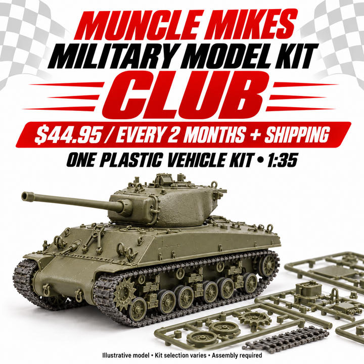 Muncle Mikes Military Model Kit Club — illustrative model, kit selection varies, assembly required