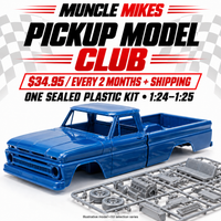Muncle Mikes Pickup Model Club — one plastic truck kit every two months, $34.95 plus shipping; illustrative model