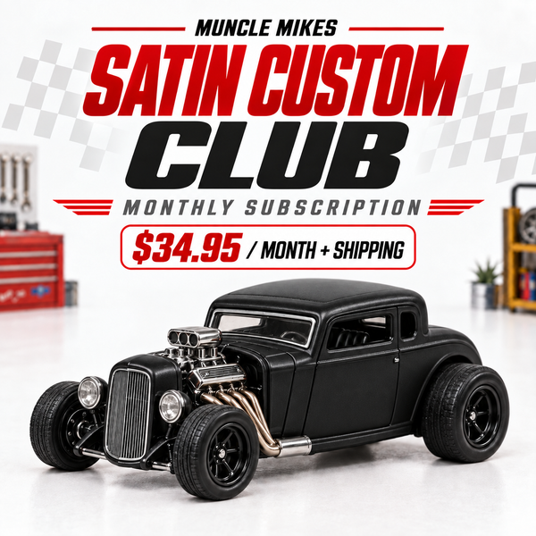 Muncle Mikes Satin Black Custom Club featuring a satin black custom diecast car