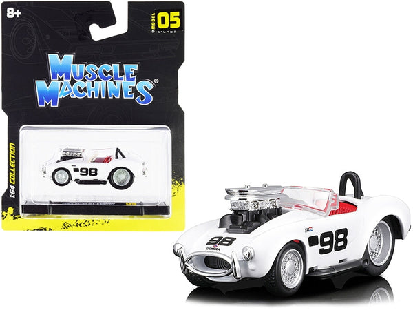 1964 Shelby Cobra #98 White/Red Interior – Muscle Machines 1:64