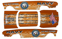 1963 Chevy II Navy Veteran Copper & Gold — five-piece artwork preview matching the selected PDF; printed color effect, not metallic ink or foil.