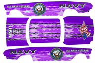 1963 Chevy II Navy Veteran Purple Reign — five-piece artwork preview matching the selected PDF, with original lettering, seals and flag preserved.