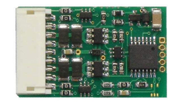 NCE 524-174 D13J decoder — close-up of the circuit board and 9-pin connector.