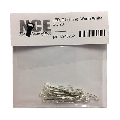 NCE DCC Warm White Led 3mm Qty20 — exact product reference