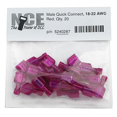 NCE DCC Male Quick Con Red 20pkg — exact product reference