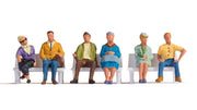 NOCH 15532 Sitting People HO 1:87 six painted figures; display benches are not included