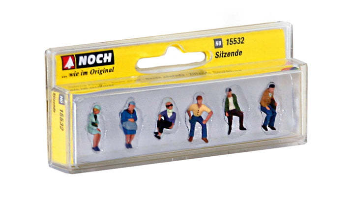NOCH 15532 Sitting People HO 1:87 six painted figures in retail packaging