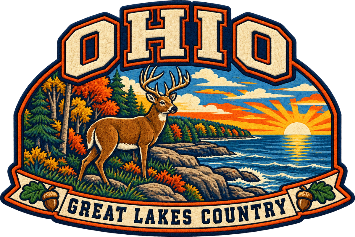Ohio heritage badge embroidery artwork