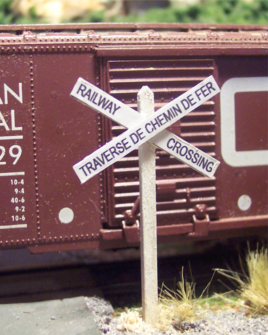 Osborn Model Kits HO Scale Bilingual Crossbucks – 1031 — exact-part product image