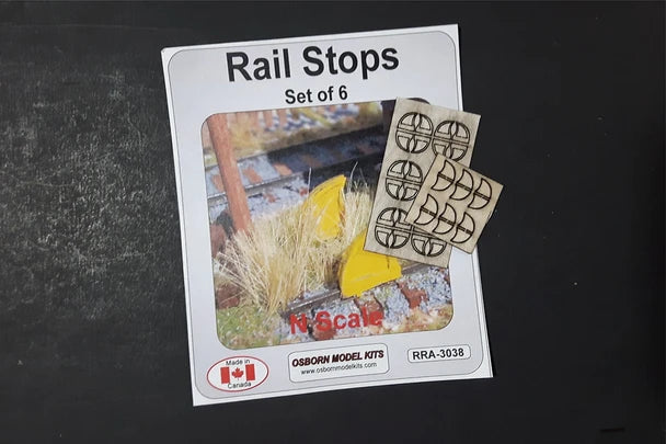Osborn Model Kits 3038 N scale Rail Stops 6-pack