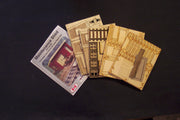 Osborn Model Kits RRA-1108 HO maintenance shed kit contents with laser-cut wood parts and instructions