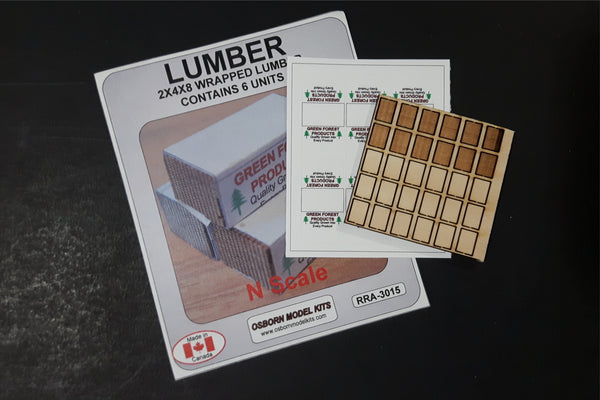 Osborn 3015 N scale wrapped lumber kit for six loads