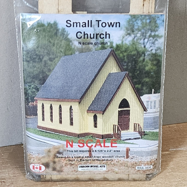 Osborn Model Kits 3030 N scale Small Town Church laser-cut wood kit