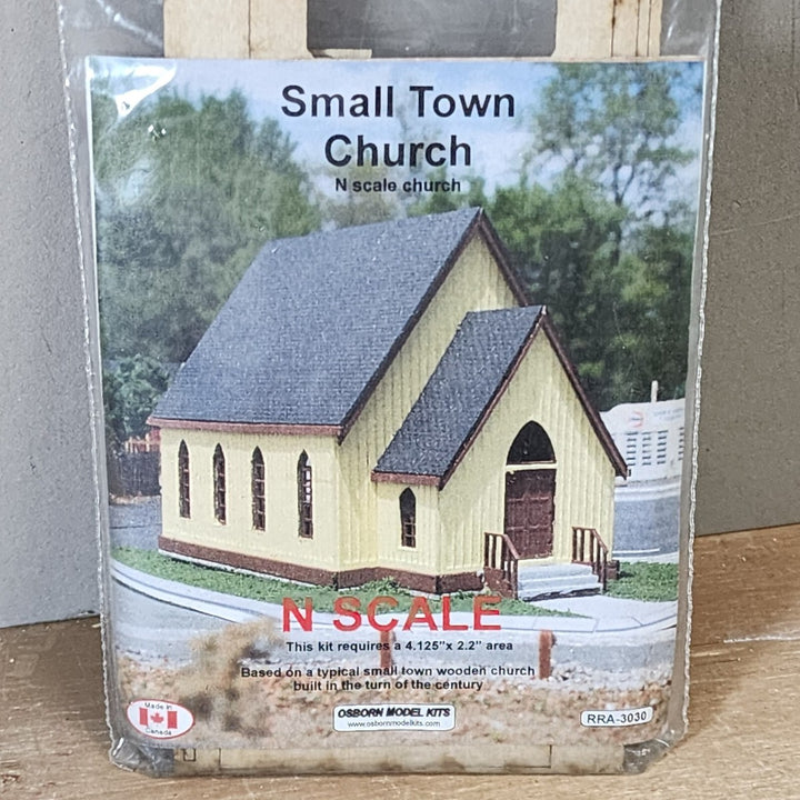 Osborn Model Kits 3030 N scale Small Town Church laser-cut wood kit