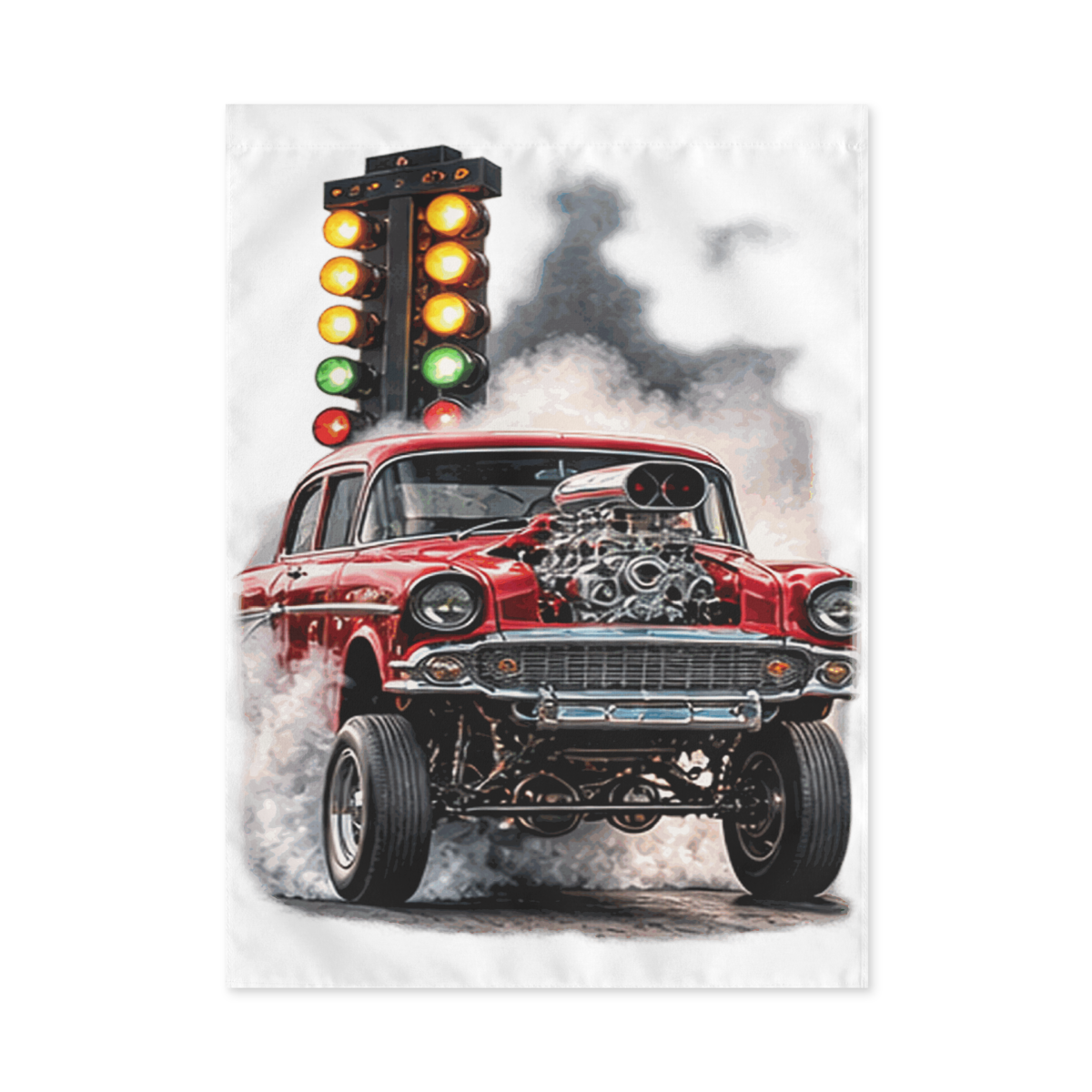 Red Gasser Launch Outdoor Flag product mockup